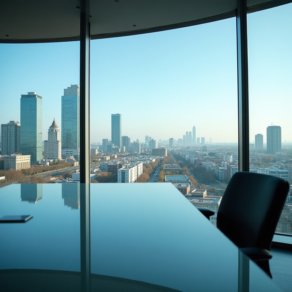Vedere panoramică a Bucureștiului cu clădiri moderne de birouri și arhitectură urbană contemporană